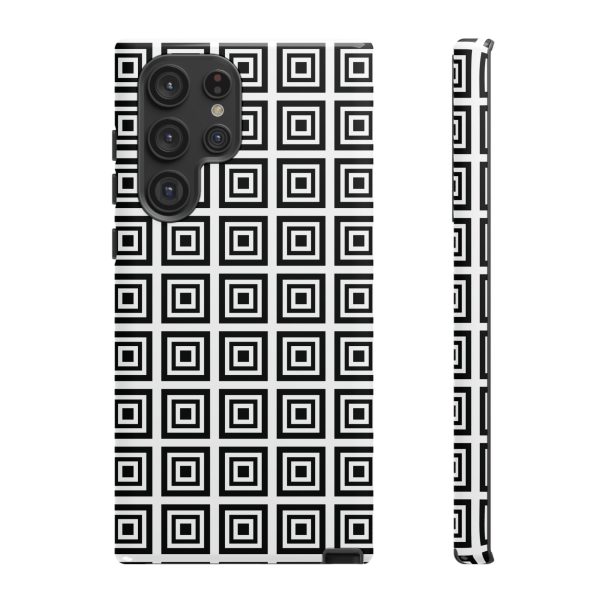 Cute Square Black and With Tough Phone Case - Image 41