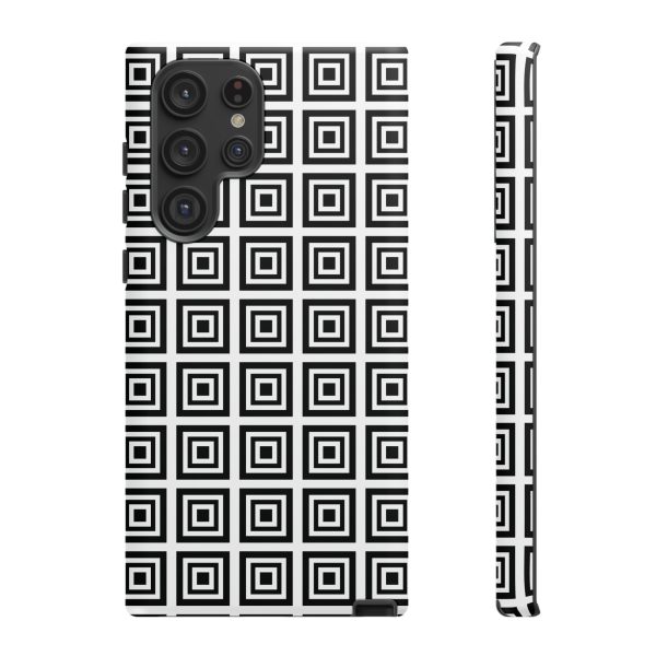 Cute Square Black and With Tough Phone Case - Image 42