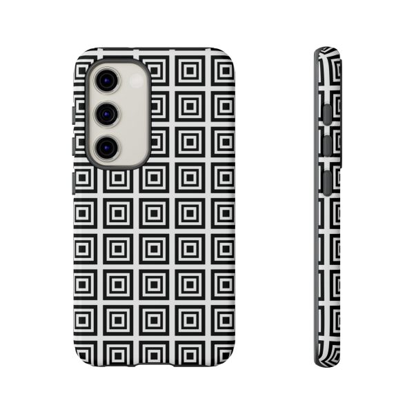 Cute Square Black and With Tough Phone Case - Image 51