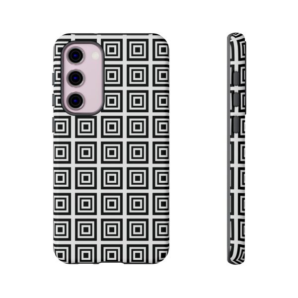 Cute Square Black and With Tough Phone Case - Image 53