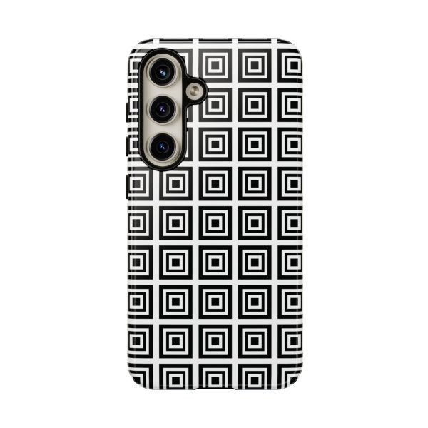 Cute Square Black and With Tough Phone Case - Image 69