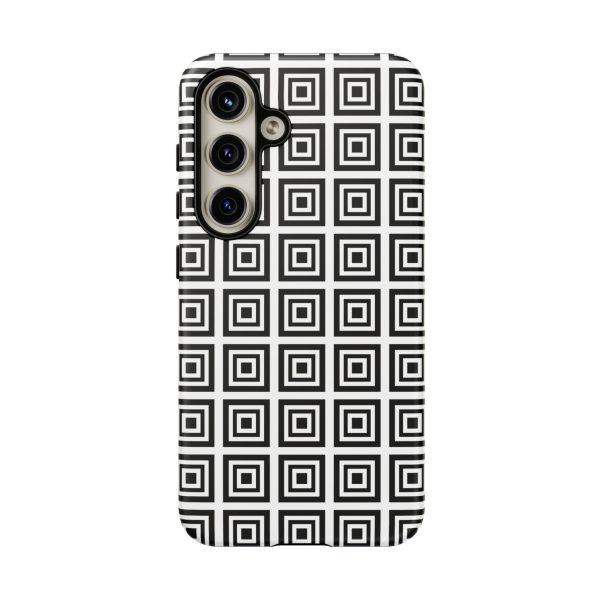 Cute Square Black and With Tough Phone Case - Image 70