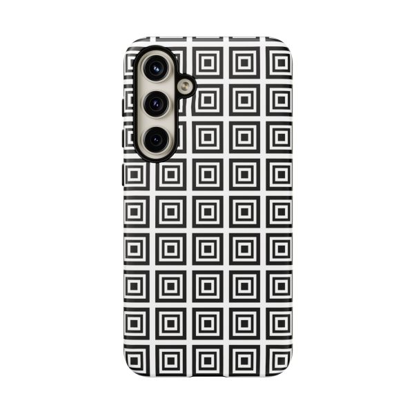 Cute Square Black and With Tough Phone Case - Image 72