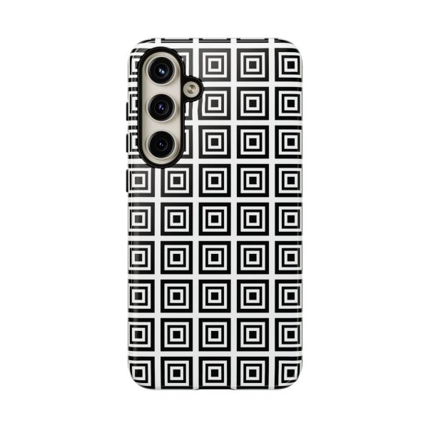 Cute Square Black and With Tough Phone Case - Image 71