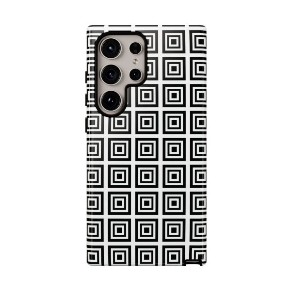 Cute Square Black and With Tough Phone Case - Image 73