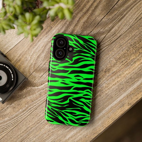 Green Cute Wild Tiger Print Pattern Tough Phone Case - Image 44