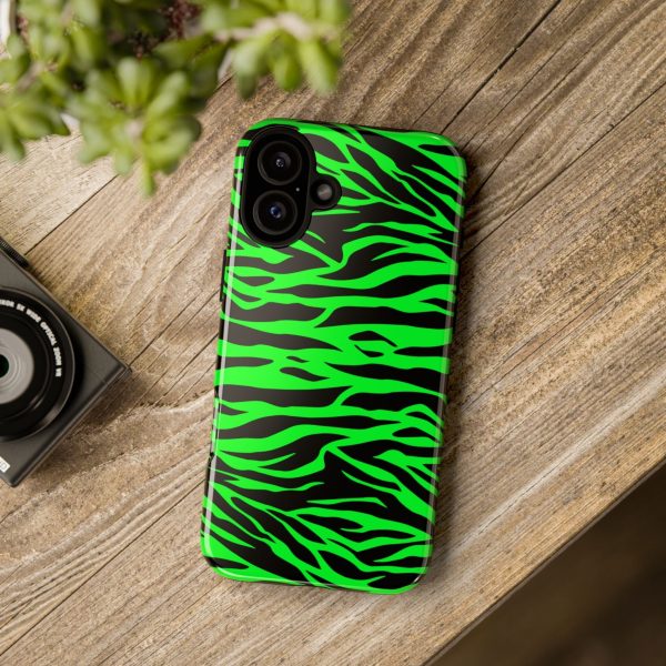 Green Cute Wild Tiger Print Pattern Tough Phone Case - Image 45