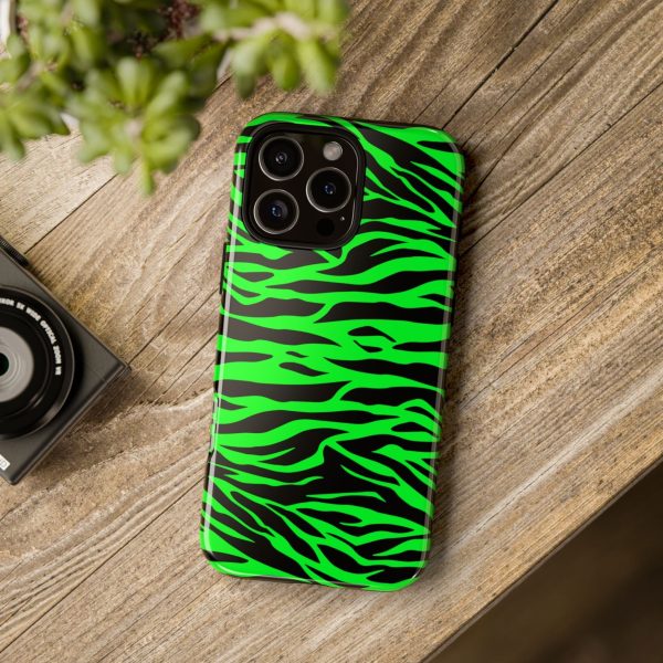 Green Cute Wild Tiger Print Pattern Tough Phone Case - Image 47