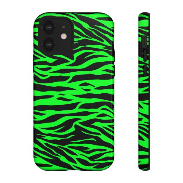 Green Cute Wild Tiger Print Pattern Tough Phone Case - Image 5