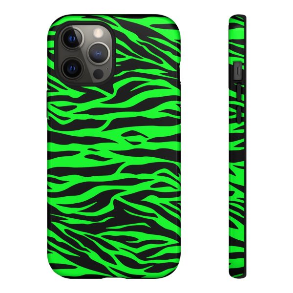 Green Cute Wild Tiger Print Pattern Tough Phone Case - Image 7