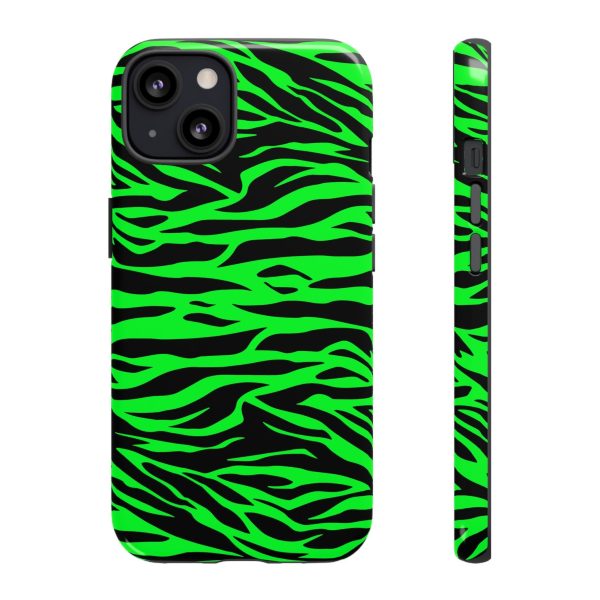 Green Cute Wild Tiger Print Pattern Tough Phone Case - Image 8