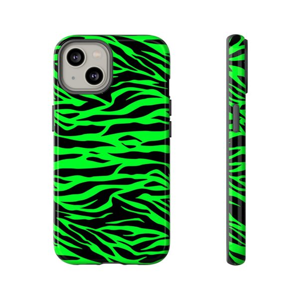 Green Cute Wild Tiger Print Pattern Tough Phone Case - Image 22