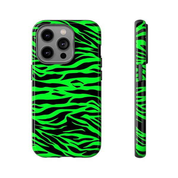 Green Cute Wild Tiger Print Pattern Tough Phone Case - Image 23