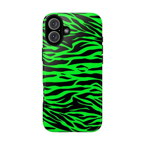 Green Cute Wild Tiger Print Pattern Tough Phone Case - Image 41