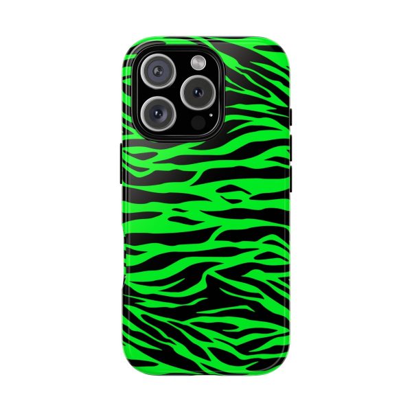 Green Cute Wild Tiger Print Pattern Tough Phone Case - Image 42