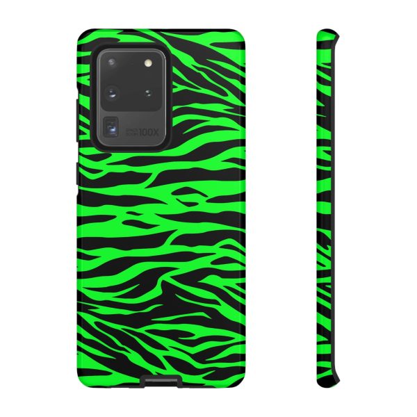 Green Cute Wild Tiger Print Pattern Tough Phone Case - Image 2