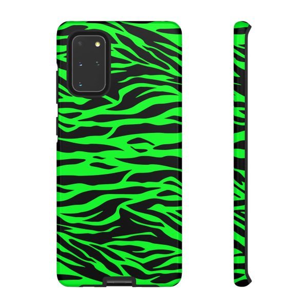 Green Cute Wild Tiger Print Pattern Tough Phone Case - Image 3