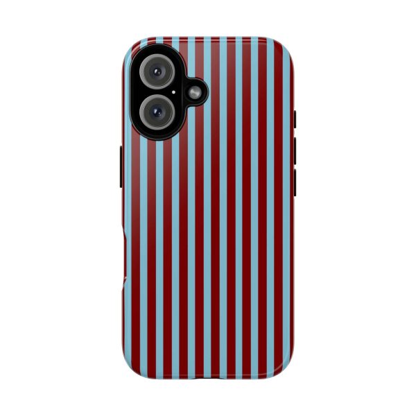 Maroon and Light blue Striped Tough Phone Case for iPhone, Samsung, and Google Phones - Image 11