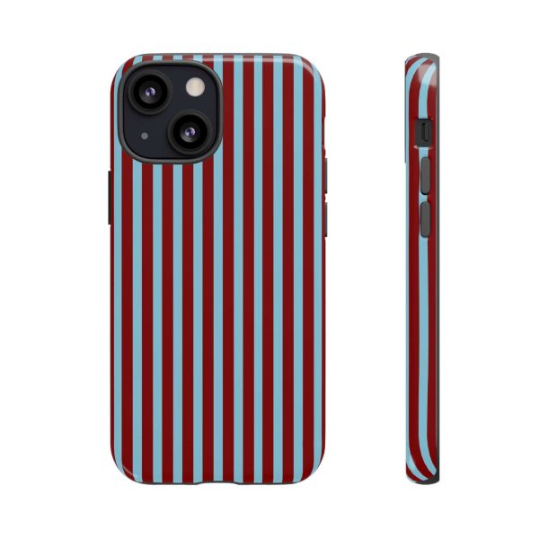 Maroon and Light blue Striped Tough Phone Case for iPhone, Samsung, and Google Phones - Image 6