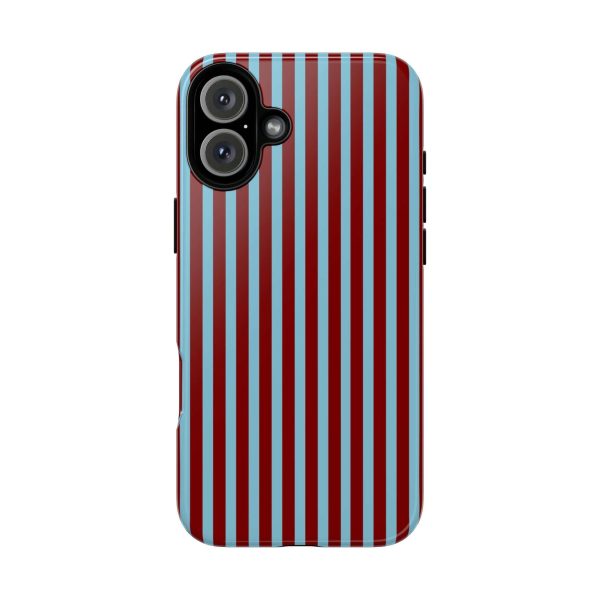 Maroon and Light blue Striped Tough Phone Case for iPhone, Samsung, and Google Phones - Image 13