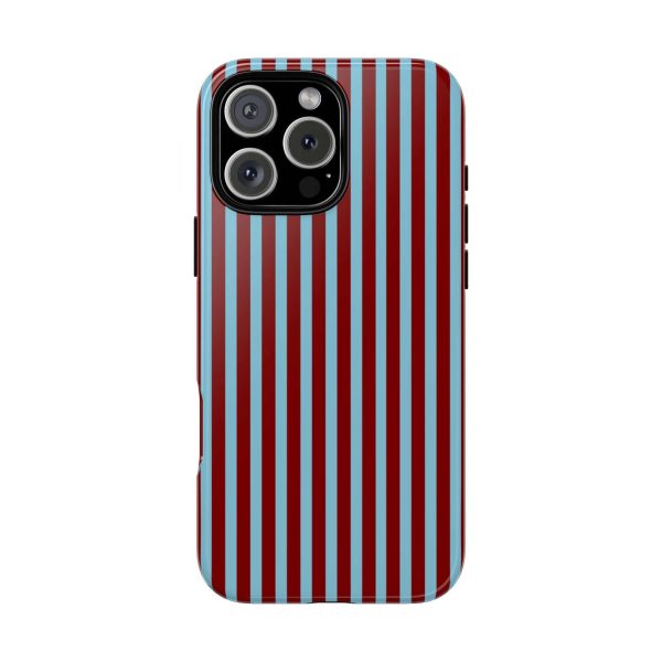 Maroon and Light blue Striped Tough Phone Case for iPhone, Samsung, and Google Phones - Image 17