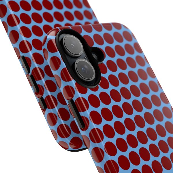 Maroon Dot, Light blue B/Ground Polka Dot Tough Phone Case for iPhone, Samsung, and Google Phones - Image 25