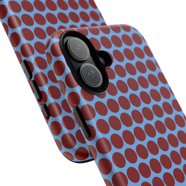 Maroon Dot, Light blue B/Ground Polka Dot Tough Phone Case for iPhone, Samsung, and Google Phones - Image 28