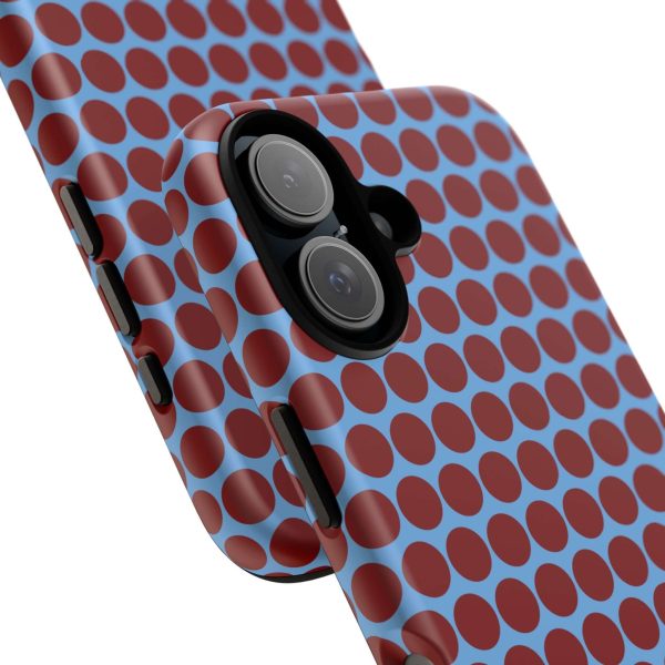 Maroon Dot, Light blue B/Ground Polka Dot Tough Phone Case for iPhone, Samsung, and Google Phones - Image 22