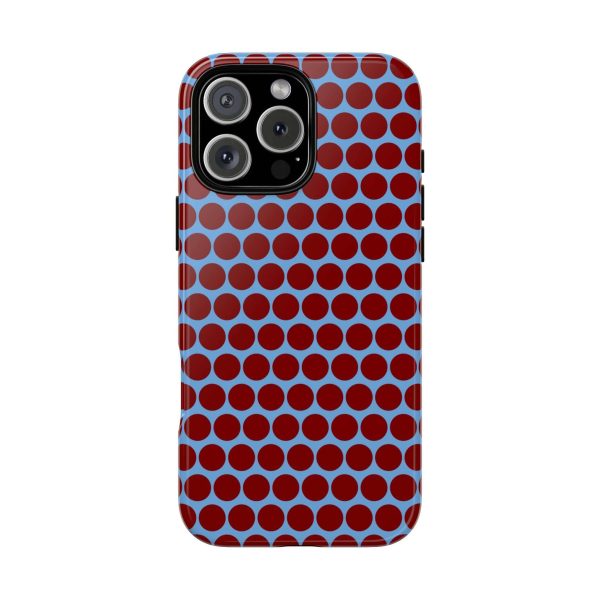 Maroon Dot, Light blue B/Ground Polka Dot Tough Phone Case for iPhone, Samsung, and Google Phones - Image 17