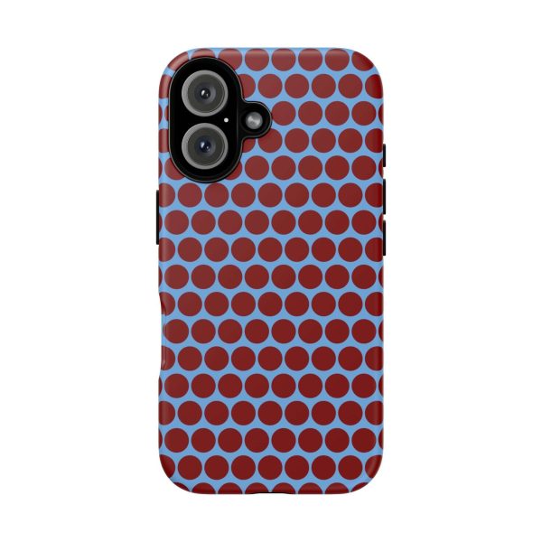 Maroon Dot, Light blue B/Ground Polka Dot Tough Phone Case for iPhone, Samsung, and Google Phones - Image 12