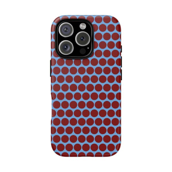 Maroon Dot, Light blue B/Ground Polka Dot Tough Phone Case for iPhone, Samsung, and Google Phones - Image 16