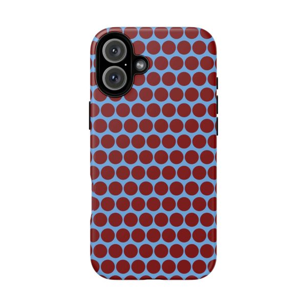 Maroon Dot, Light blue B/Ground Polka Dot Tough Phone Case for iPhone, Samsung, and Google Phones - Image 14