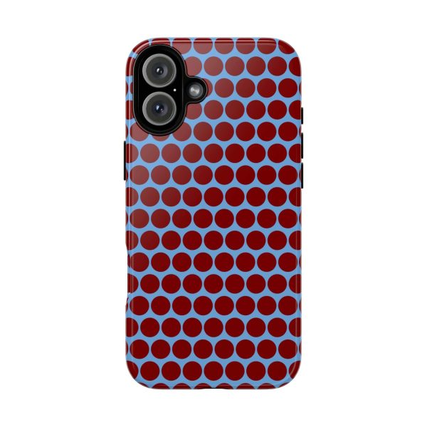 Maroon Dot, Light blue B/Ground Polka Dot Tough Phone Case for iPhone, Samsung, and Google Phones - Image 13