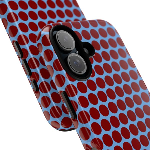 Maroon Dot, Light blue B/Ground Polka Dot Tough Phone Case for iPhone, Samsung, and Google Phones - Image 19