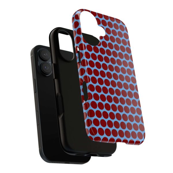 Maroon Dot, Light blue B/Ground Polka Dot Tough Phone Case for iPhone, Samsung, and Google Phones - Image 20