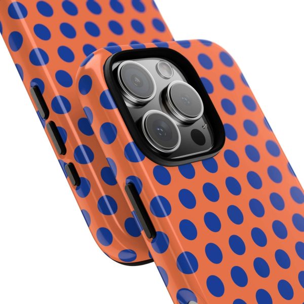 Orange & Blue Polkadot Tough Phone Case for iPhone, Samsung, and Google Phones - Image 31