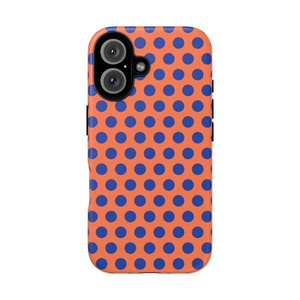 Orange & Blue Polkadot Tough Phone Case for iPhone, Samsung, and Google Phones - Image 12