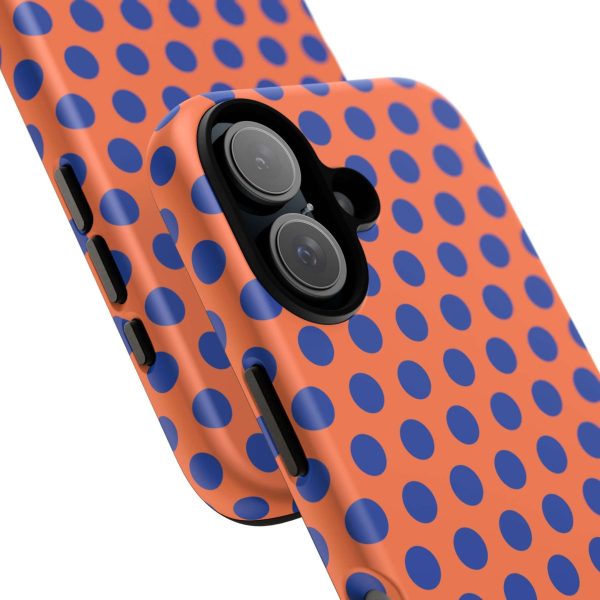 Orange & Blue Polkadot Tough Phone Case for iPhone, Samsung, and Google Phones - Image 22