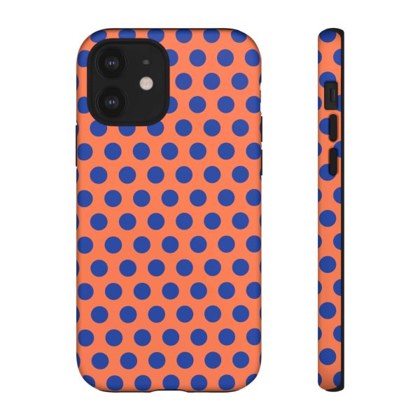 Orange & Blue Polkadot Tough Phone Case for iPhone, Samsung, and Google Phones - Image 4