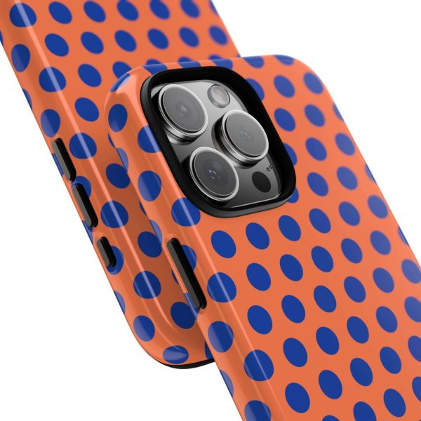 Orange & Blue Polkadot Tough Phone Case for iPhone, Samsung, and Google Phones - Image 37