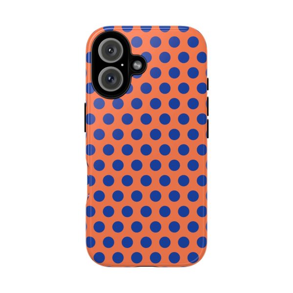 Orange & Blue Polkadot Tough Phone Case for iPhone, Samsung, and Google Phones - Image 11