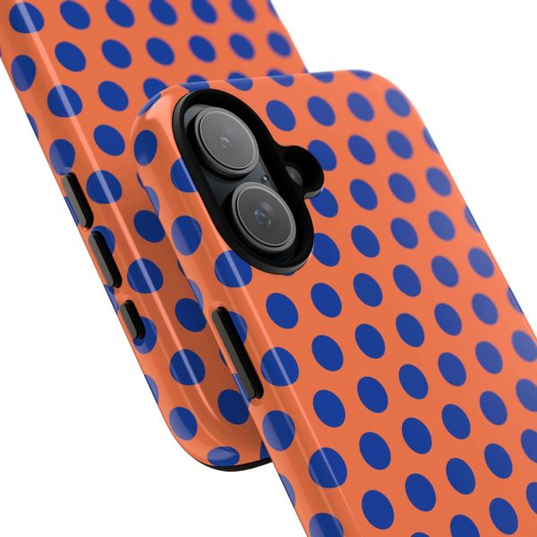 Orange & Blue Polkadot Tough Phone Case for iPhone, Samsung, and Google Phones - Image 25