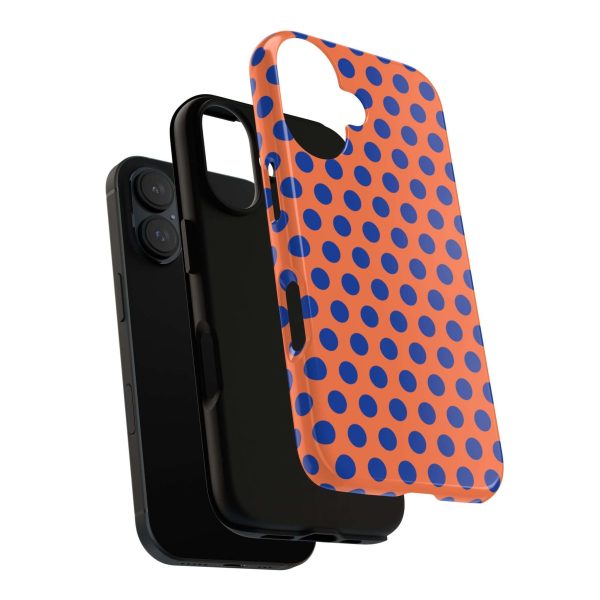 Orange & Blue Polkadot Tough Phone Case for iPhone, Samsung, and Google Phones - Image 20