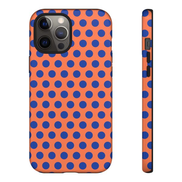 Orange & Blue Polkadot Tough Phone Case for iPhone, Samsung, and Google Phones - Image 7