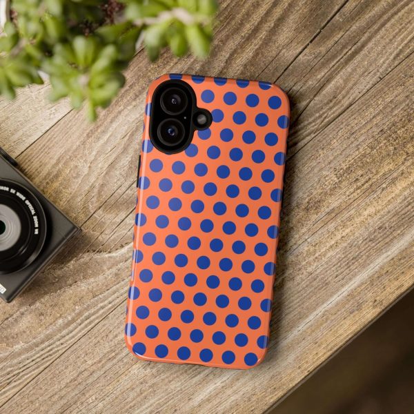 Orange & Blue Polkadot Tough Phone Case for iPhone, Samsung, and Google Phones - Image 27