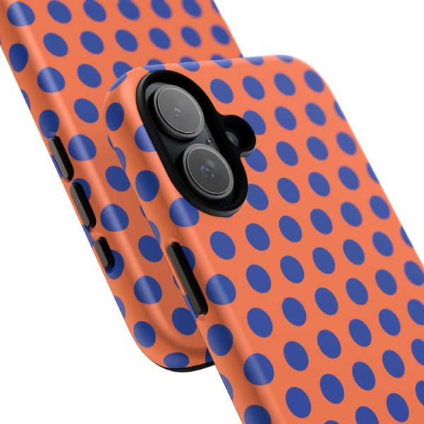 Orange & Blue Polkadot Tough Phone Case for iPhone, Samsung, and Google Phones - Image 28