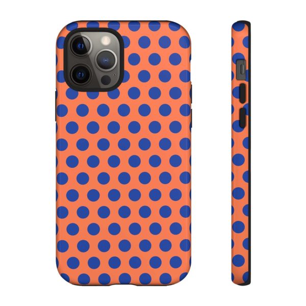 Orange & Blue Polkadot Tough Phone Case for iPhone, Samsung, and Google Phones - Image 5