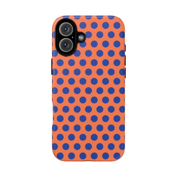 Orange & Blue Polkadot Tough Phone Case for iPhone, Samsung, and Google Phones - Image 14