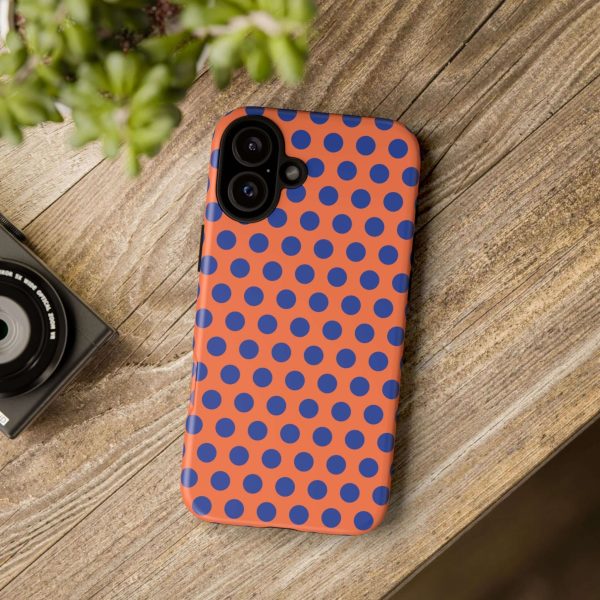 Orange & Blue Polkadot Tough Phone Case for iPhone, Samsung, and Google Phones - Image 30