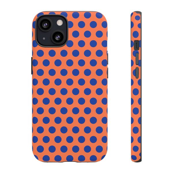 Orange & Blue Polkadot Tough Phone Case for iPhone, Samsung, and Google Phones - Image 10